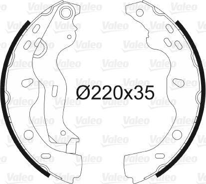 Valeo 564084 - Комплект тормозных колодок, барабанные abcparts.ee