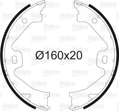 Valeo 564028 - Комплект тормозов, ручник, парковка abcparts.ee