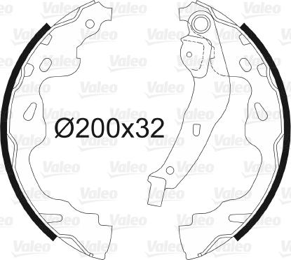 VALEO 564075 - Комплект тормозных колодок, барабанные abcparts.ee