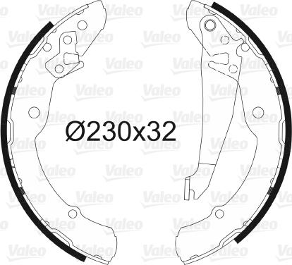 Valeo 562641 - Комплект тормозных колодок, барабанные abcparts.ee