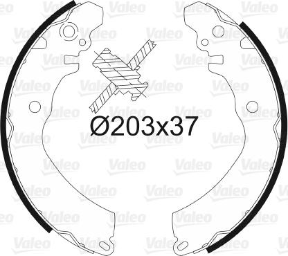 VALEO 562607 - Комплект тормозных колодок, барабанные abcparts.ee