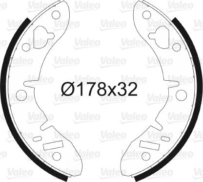 Valeo 562047 - Комплект тормозных колодок, барабанные abcparts.ee
