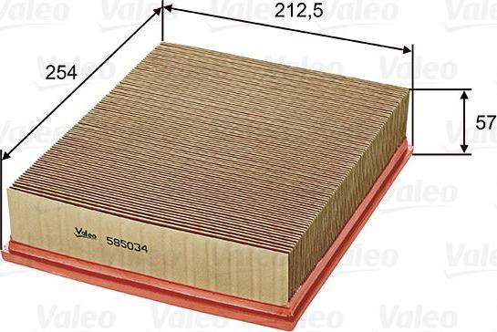 VALEO 585034 - Воздушный фильтр двигателя abcparts.ee