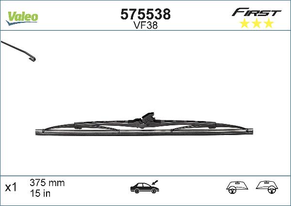 Valeo 575538 - Щетка стеклоочистителя abcparts.ee