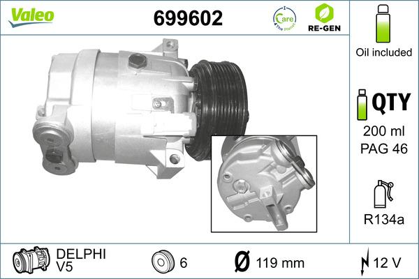 VALEO 699602 - Компрессор кондиционера abcparts.ee