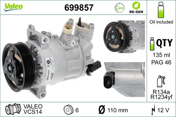 VALEO 699857 - Компрессор кондиционера abcparts.ee