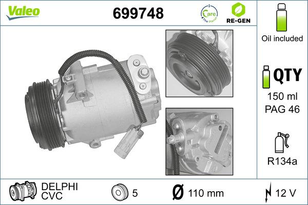 VALEO 699748 - Компрессор кондиционера abcparts.ee
