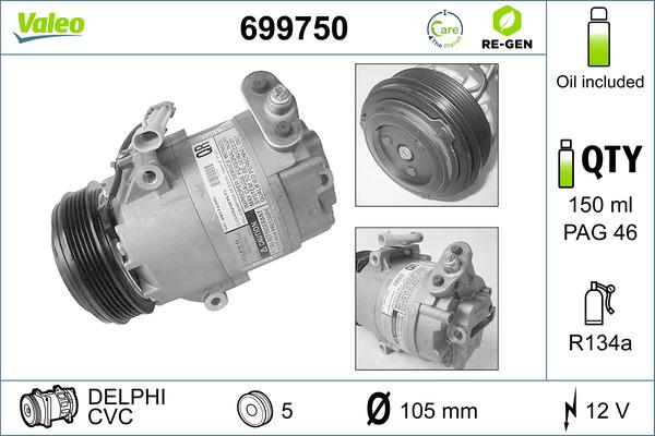 VALEO 699750 - Компрессор кондиционера abcparts.ee