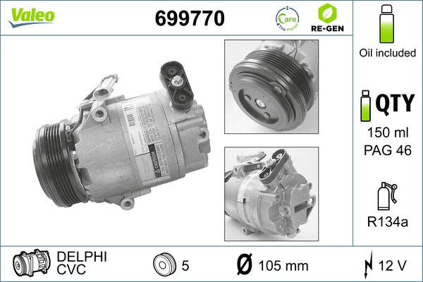 VALEO 699770 - Компрессор кондиционера abcparts.ee