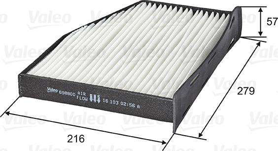 VALEO 698800 - Фильтр воздуха в салоне abcparts.ee