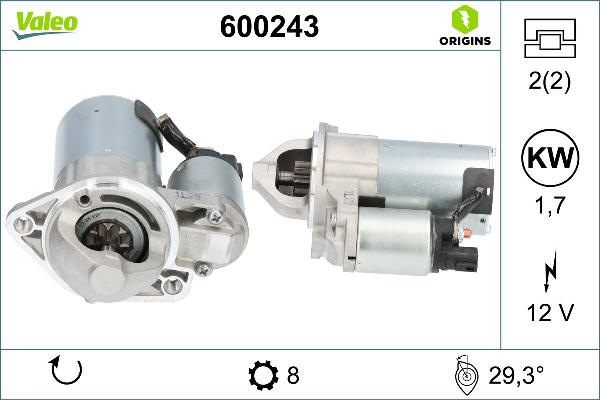VALEO 600243 - Стартер abcparts.ee