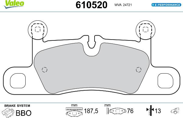 VALEO 610520 - Тормозные колодки, дисковые, комплект abcparts.ee