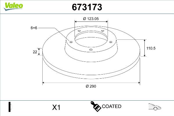 VALEO 673173 - Тормозной диск abcparts.ee