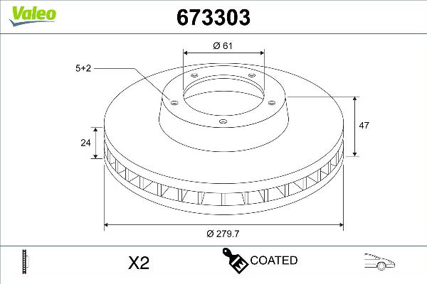 VALEO 673303 - Тормозной диск abcparts.ee