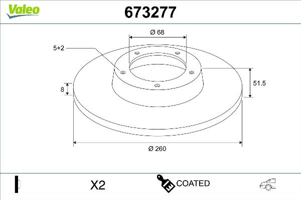 VALEO 673277 - Тормозной диск abcparts.ee