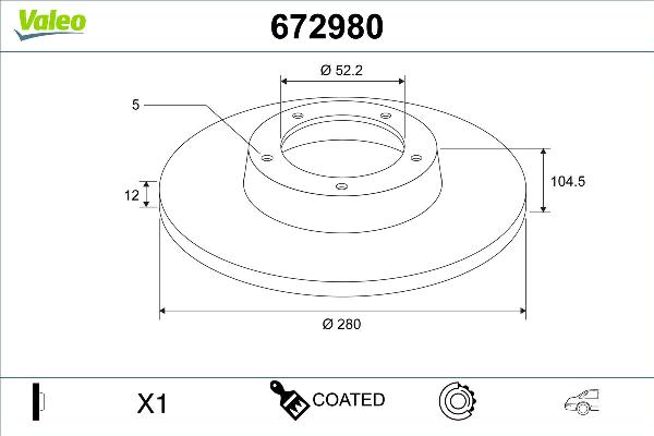VALEO 672980 - Тормозной диск abcparts.ee