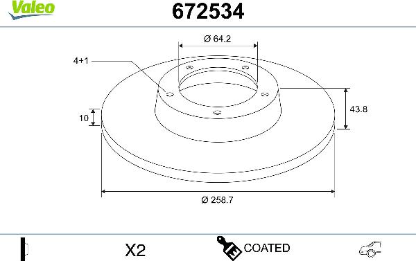 VALEO 672534 - Тормозной диск abcparts.ee