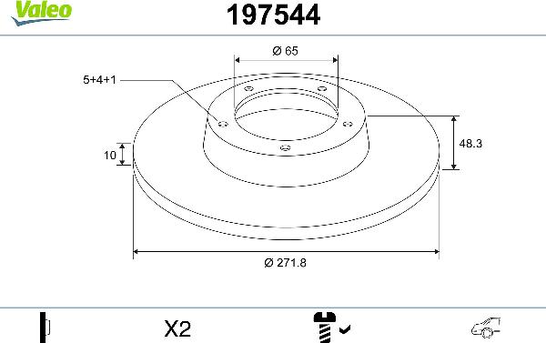 VALEO 197544 - Тормозной диск abcparts.ee