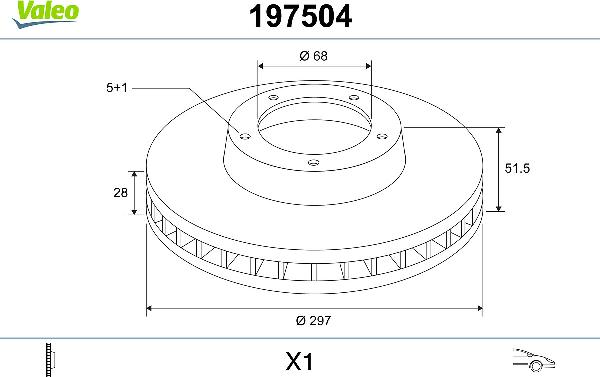 VALEO 197504 - Тормозной диск abcparts.ee