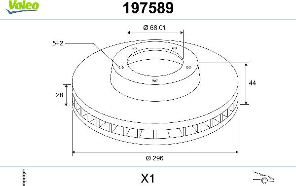 VALEO 197589 - Тормозной диск abcparts.ee