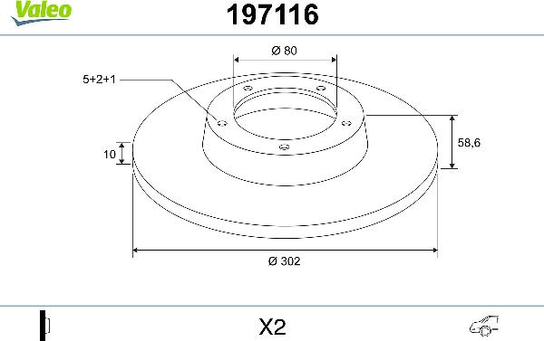 VALEO 197116 - Тормозной диск abcparts.ee