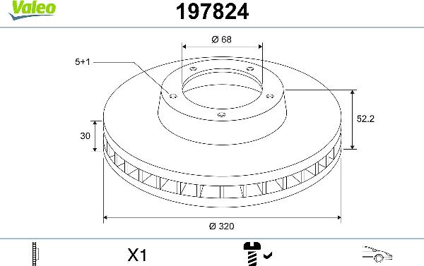 VALEO 197824 - Тормозной диск abcparts.ee