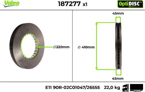 VALEO 187277 - Тормозной диск abcparts.ee