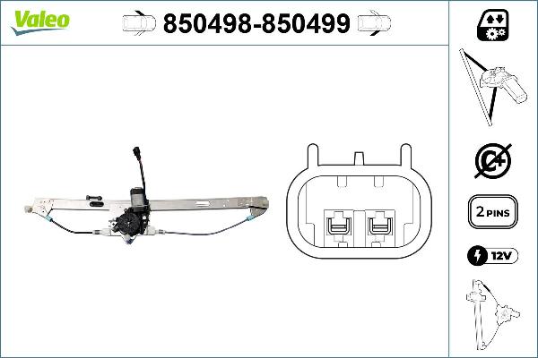VALEO 850498 - Стеклоподъемник abcparts.ee