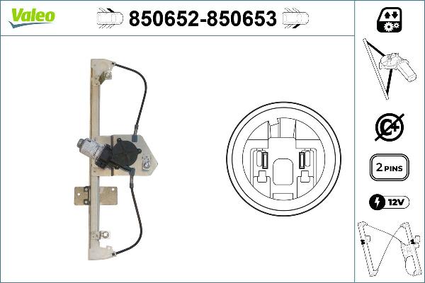 VALEO 850652 - Стеклоподъемник abcparts.ee