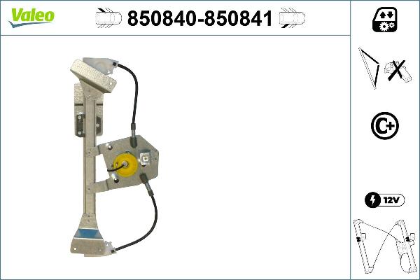 VALEO 850840 - Стеклоподъемник abcparts.ee
