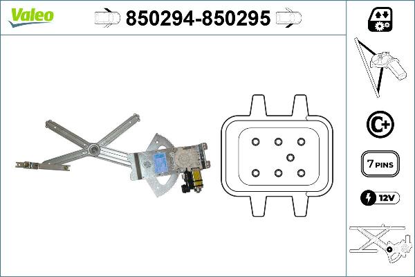 Valeo 850294 - Выключатель, стеклоподъемник abcparts.ee