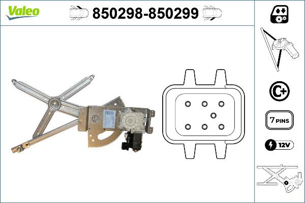 VALEO 850298 - Стеклоподъемник abcparts.ee