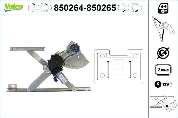 VALEO 850264 - Стеклоподъемник abcparts.ee