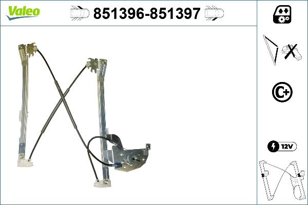 Valeo 851396 - Стеклоподъемник abcparts.ee
