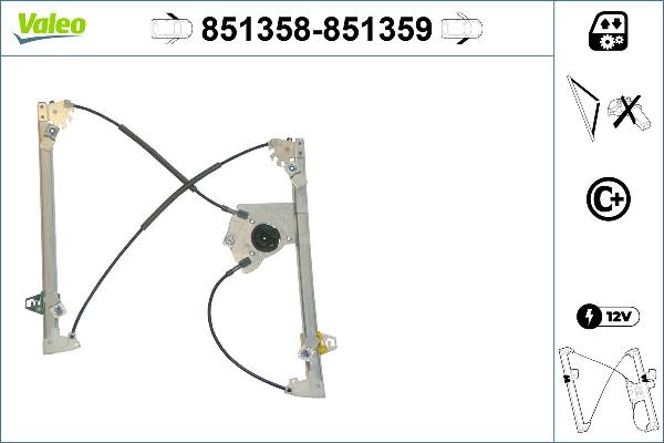 VALEO 851358 - Стеклоподъемник abcparts.ee