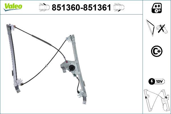 VALEO 851360 - Стеклоподъемник abcparts.ee