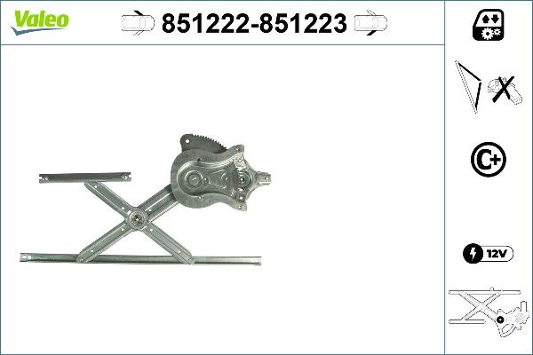 Valeo 851222 - Стеклоподъемник abcparts.ee