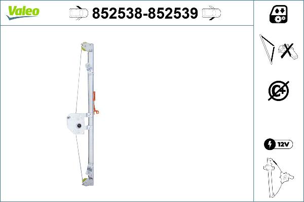 Valeo 852538 - Стеклоподъемник abcparts.ee