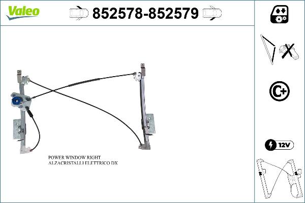 VALEO 852578 - Стеклоподъемник abcparts.ee