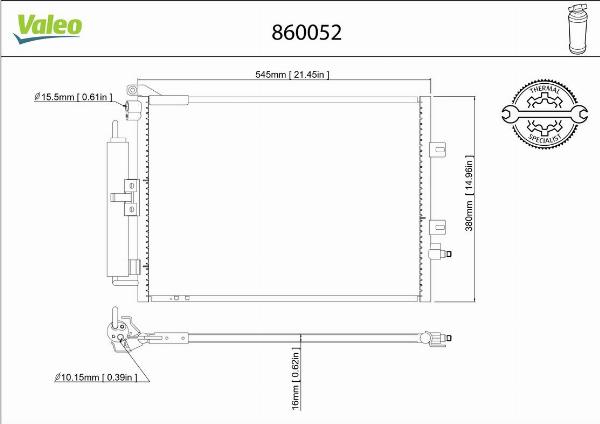 VALEO 860052 - Конденсатор кондиционера abcparts.ee