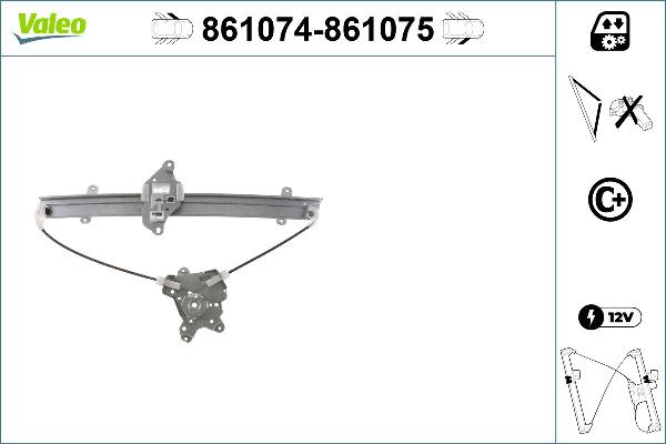 VALEO 861074 - Стеклоподъемник abcparts.ee