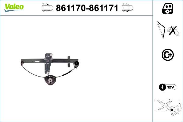 Valeo 861171 - Стеклоподъемник abcparts.ee