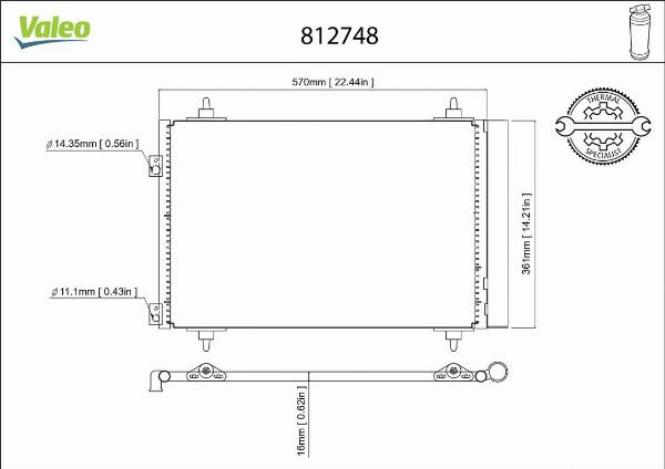 VALEO 812748 - Конденсатор кондиционера abcparts.ee