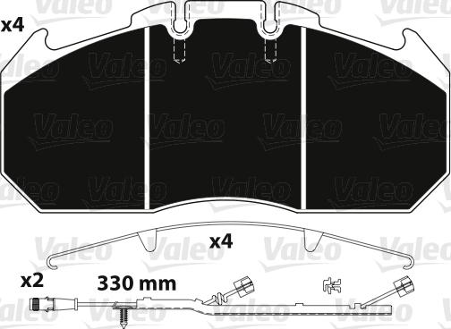 Valeo 882219 - Тормозные колодки, дисковые, комплект abcparts.ee