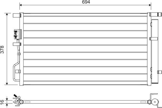 VALEO 822614 - Конденсатор кондиционера abcparts.ee