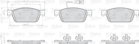 VALEO 872623 - Тормозные колодки, дисковые, комплект abcparts.ee