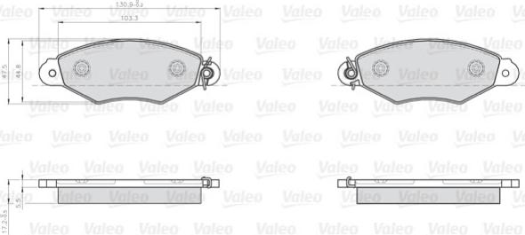 Valeo 872807 - Тормозные колодки, дисковые, комплект abcparts.ee