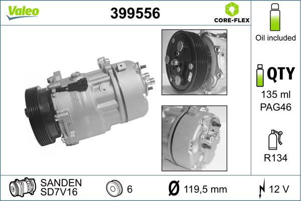 Valeo 399556 - Компрессор кондиционера abcparts.ee
