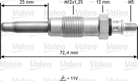 VALEO 345100 - Свеча накаливания abcparts.ee