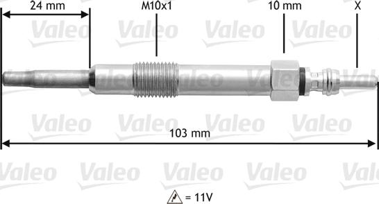 Valeo 345114 - Свеча накаливания abcparts.ee